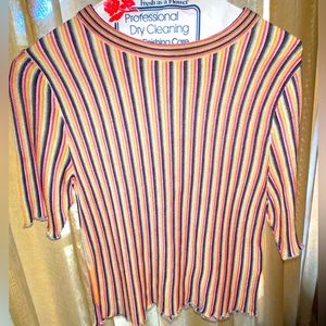 One Grey Day striped knit top + skirt set